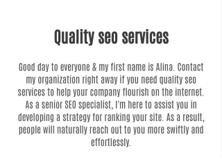 Quality seo services