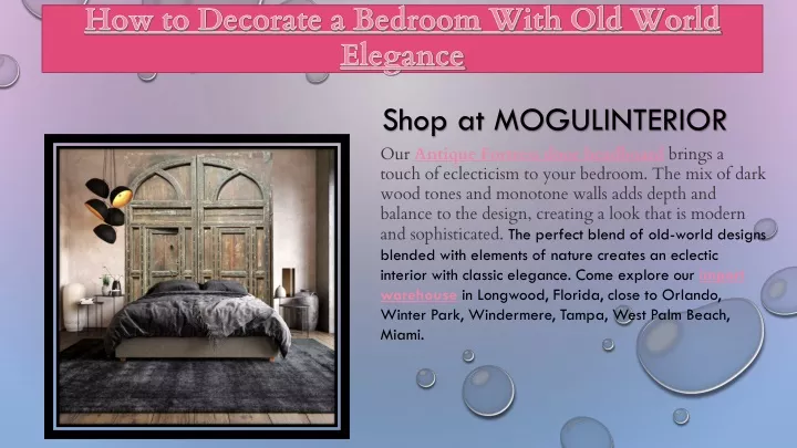how to decorate a bedroom with old world elegance