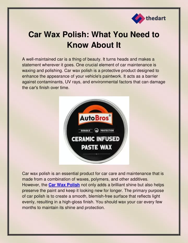 car wax polish what you need to know about it