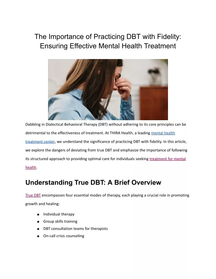 the importance of practicing dbt with fidelity