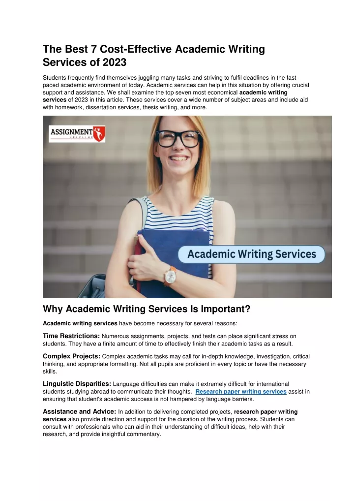 the best 7 cost effective academic writing