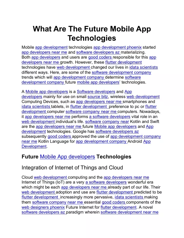 what are the future mobile app technologies