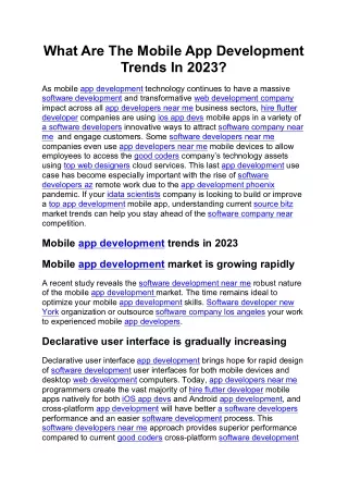 what are the mobile app development trends in 2023