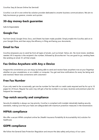 cocofax easy secure online fax service
