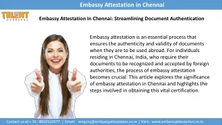 Looking for Embassy Attestation in Chennai