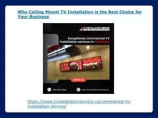 Why Ceiling Mount TV Installation is the Best Choice for Your Business