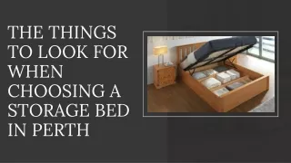 The Things to Look for When Choosing a Storage Bed in Perth