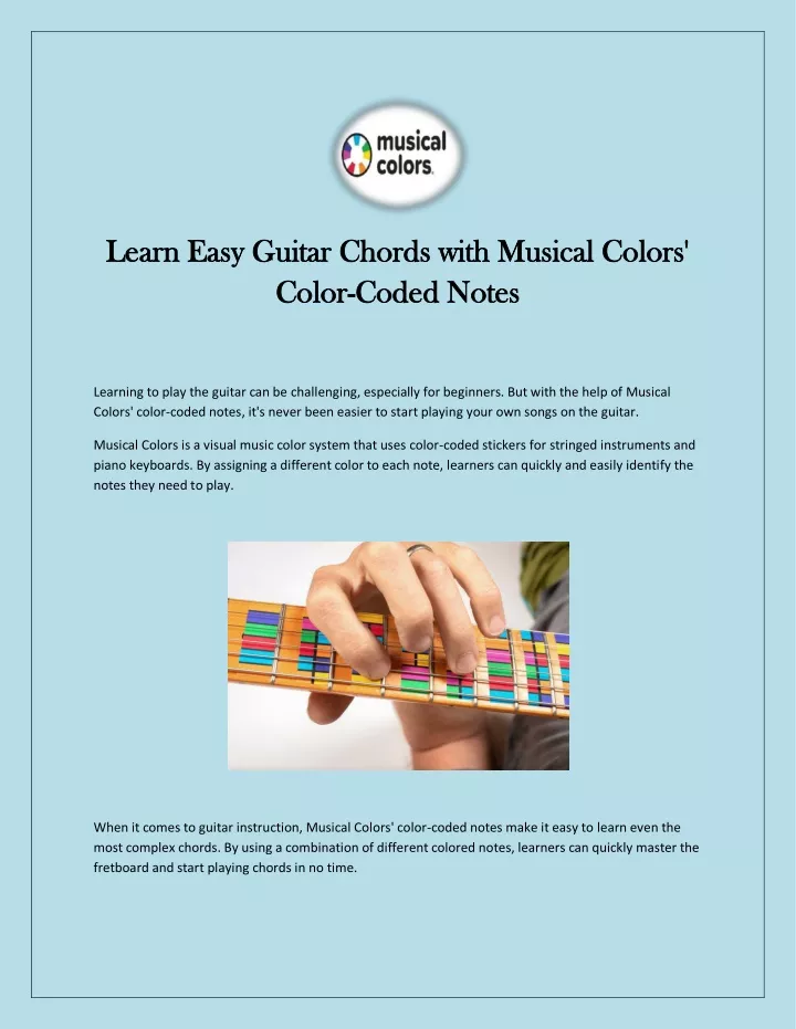 learn easy guitar chords with musical colors