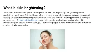What is skin brightening_