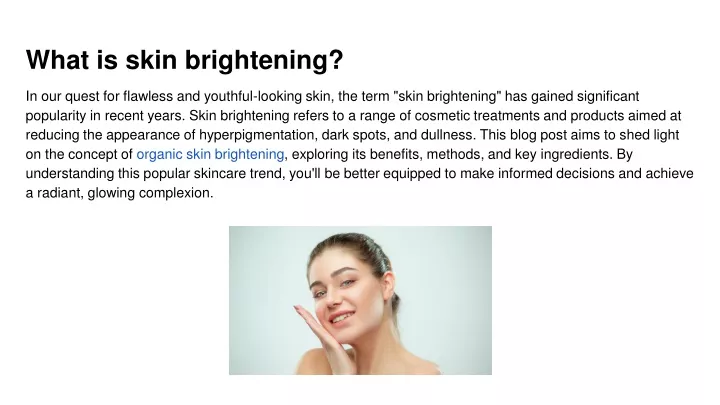what is skin brightening