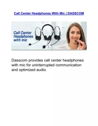 call center headphones with mic dasscom