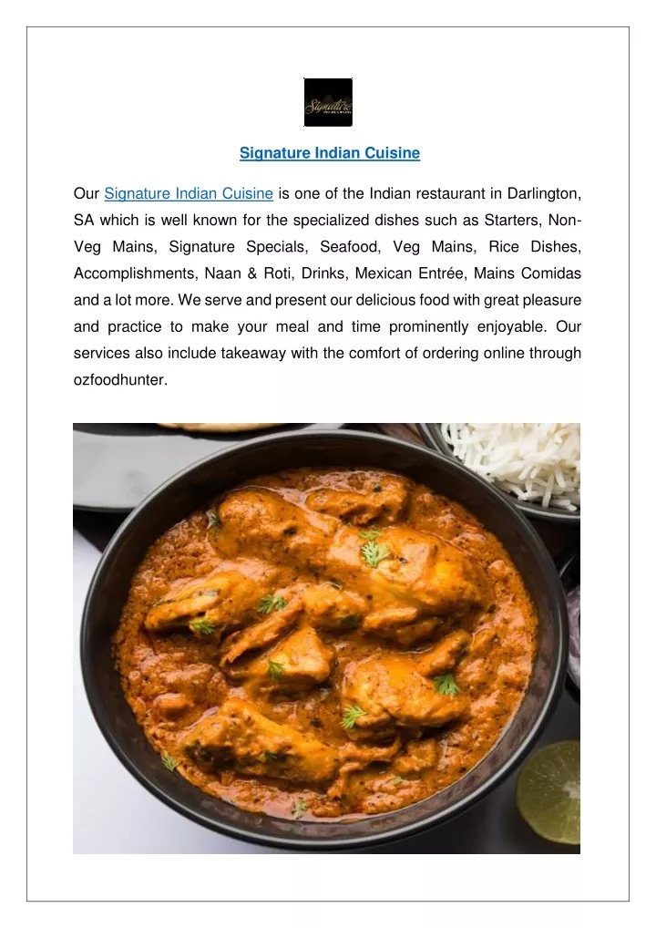 signature indian cuisine