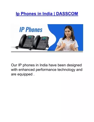 Ip Phones in India | DASSCOM