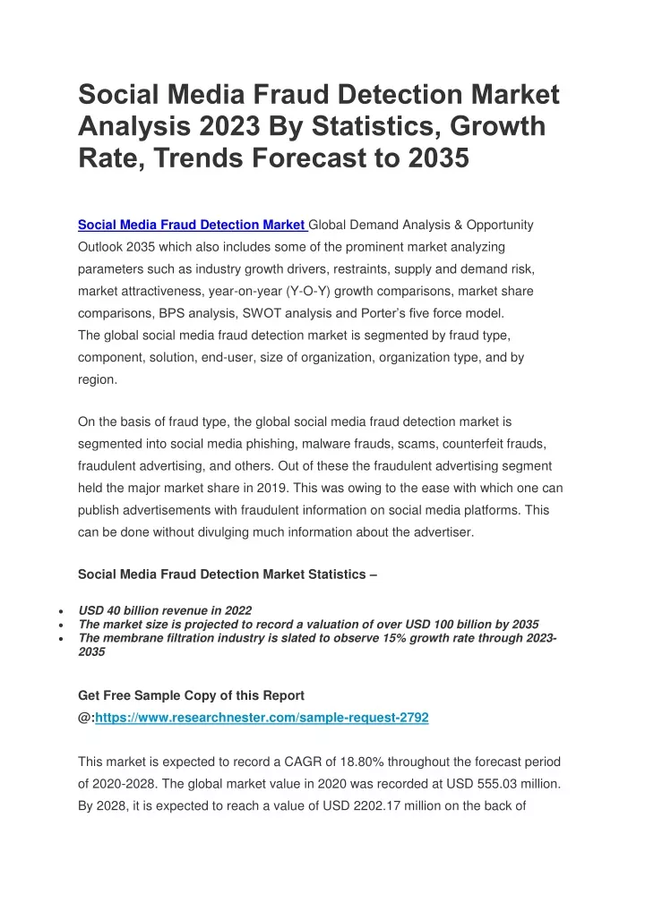 social media fraud detection market analysis 2023