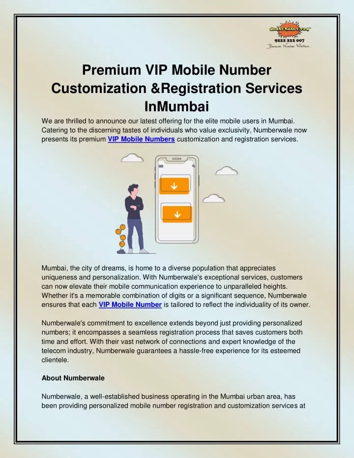 premium vip mobile number customization