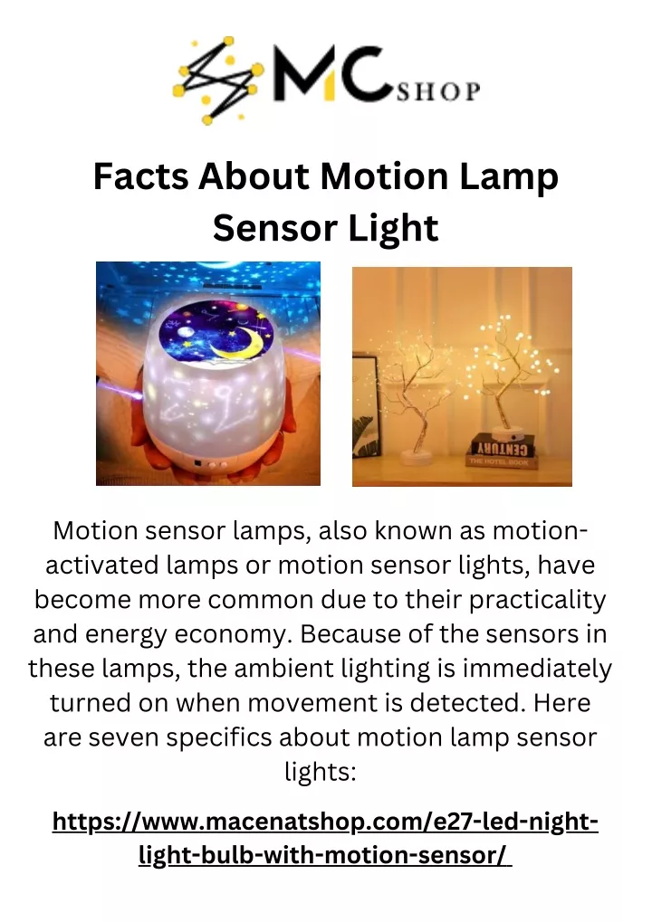 facts about motion lamp sensor light