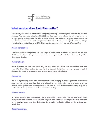 what services does scott fleary offer