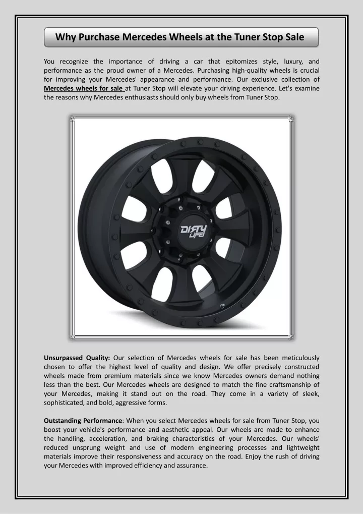 why purchase mercedes wheels at the tuner stop