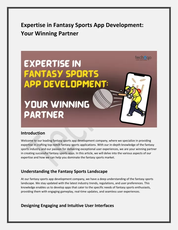 expertise in fantasy sports app development your