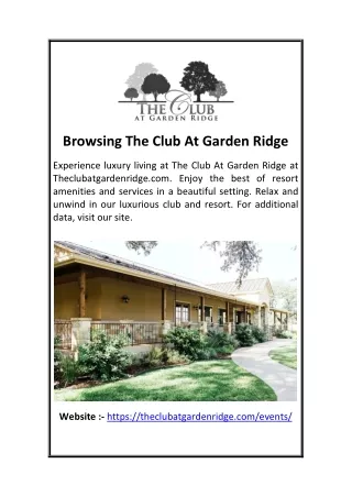 Browsing The Club At Garden Ridge