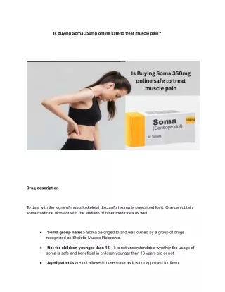 Is buying Soma 350mg online safe to treat muscle pain