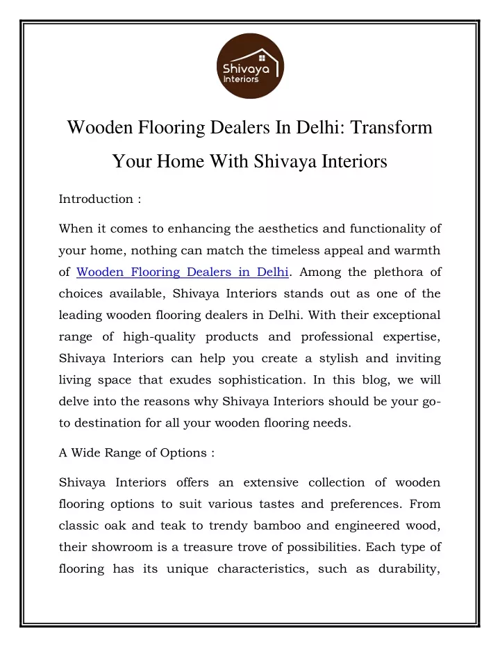 wooden flooring dealers in delhi transform