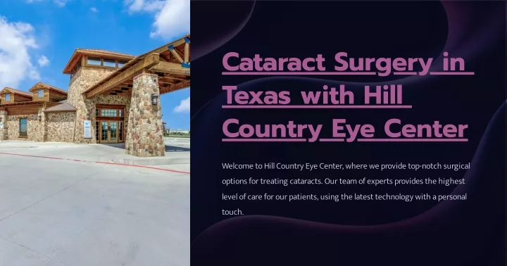 cataract surgery in texas with hill country