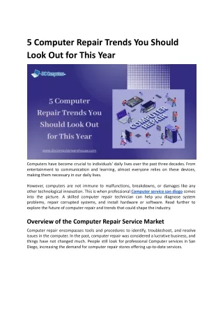 5 computer repair trends you should look