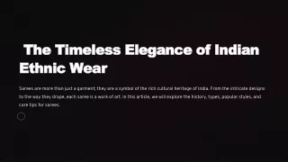 The Timeless Elegance of Indian Sarees