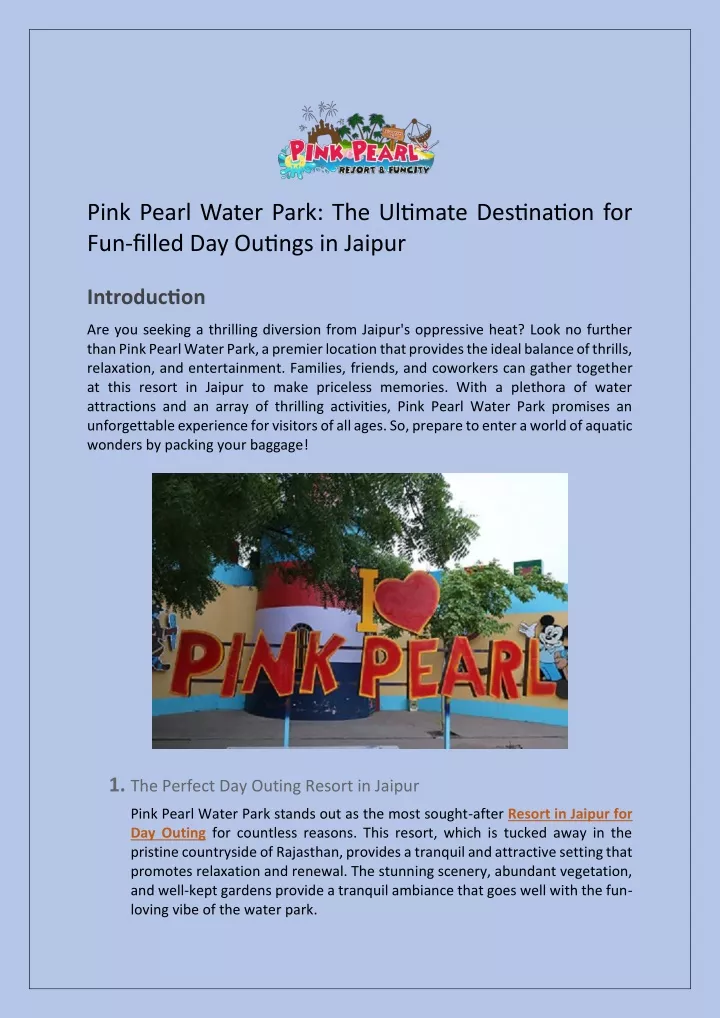 pink pearl water park the ultimate destination