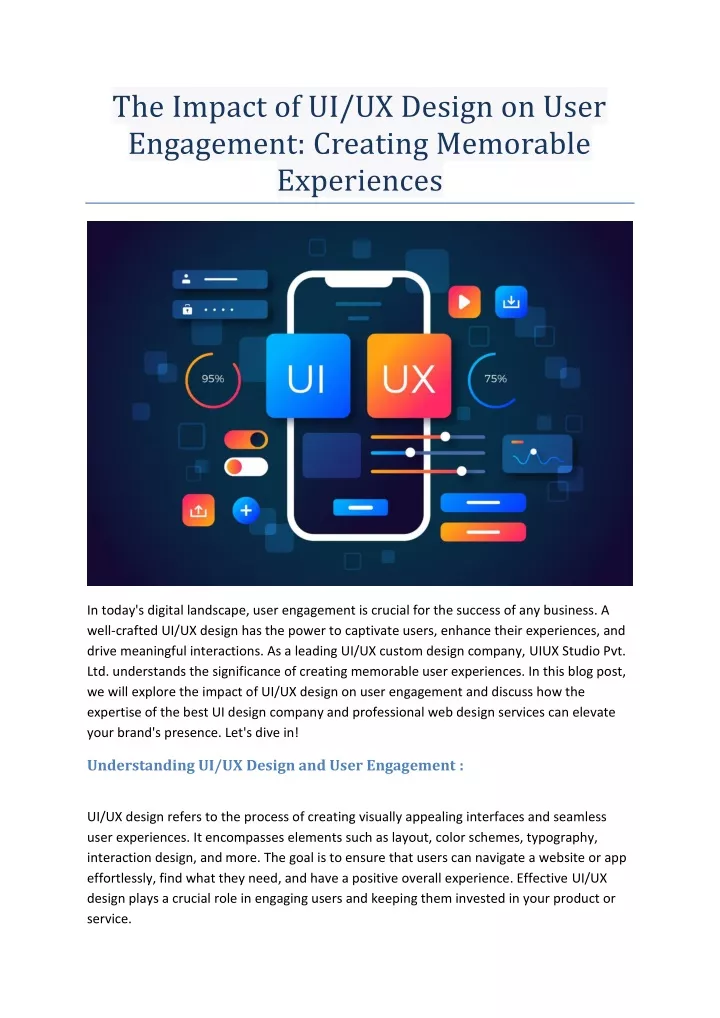 the impact of ui ux design on user engagement