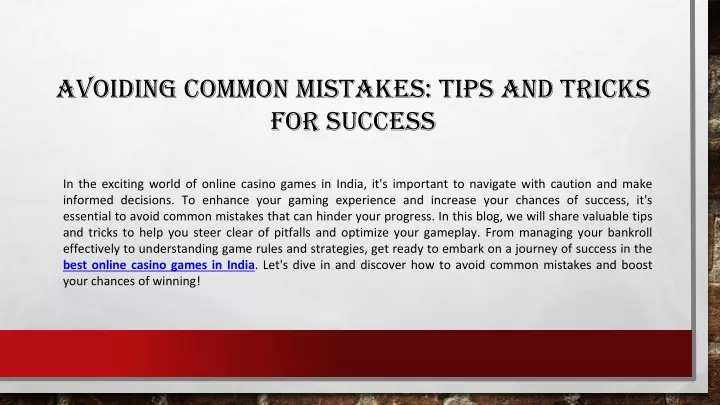 avoiding common mistakes tips and tricks for success