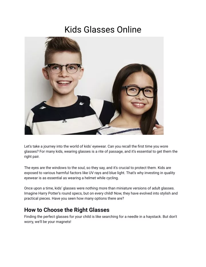 kids glasses online