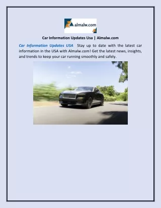 Car Information Updates Usa | Almalw.com