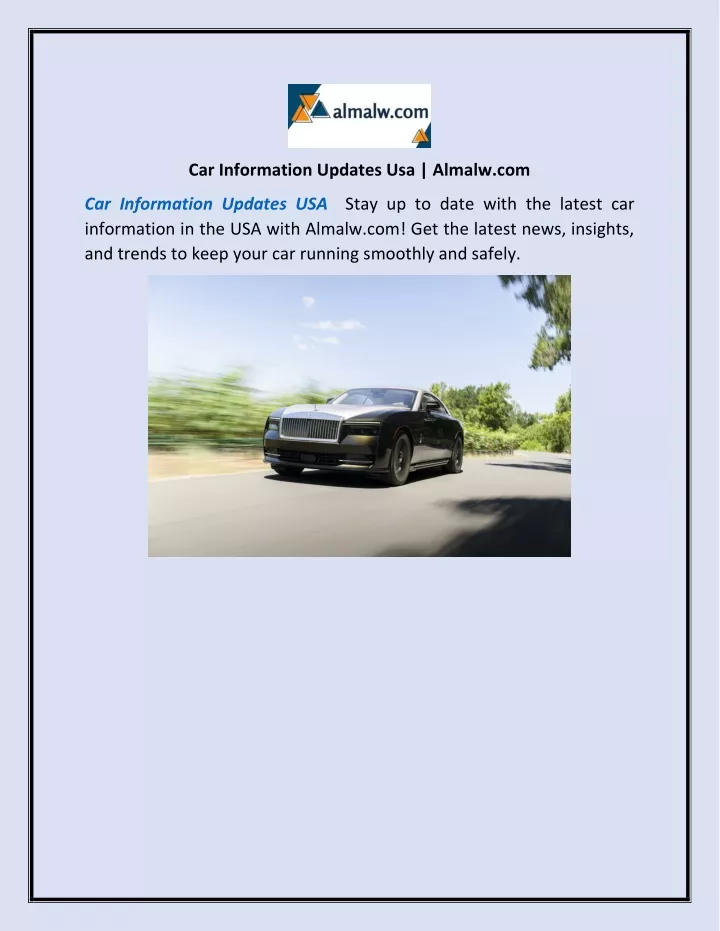 car information updates usa almalw com