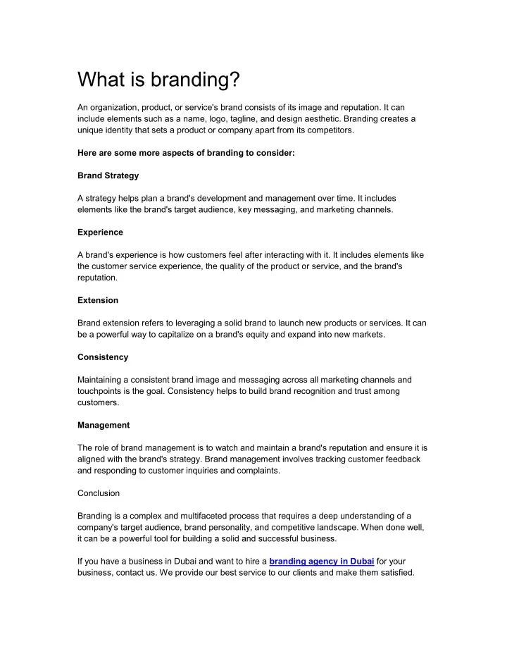 what is branding