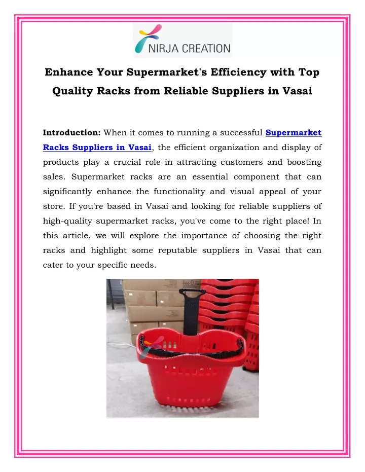 enhance your supermarket s efficiency with