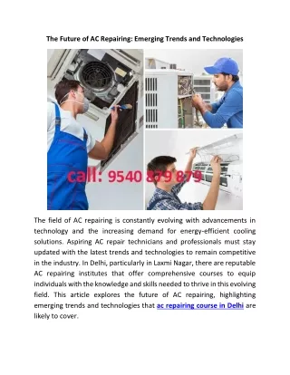 The Future of AC Repairing: Emerging Trends and Technologies