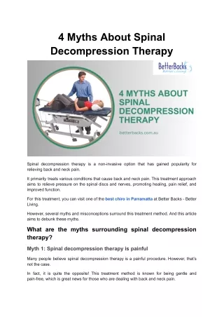 4 Myths About Spinal Decompression Therapy