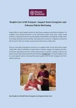 Respite Care in Mt Prospect : Support Home Caregivers and Enhance Elderly - slide 1