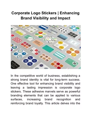 Corporate Logo Stickers _ Enhancing Brand Visibility and Impact