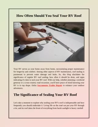 How Do I Know When My RV Roof Needs Replacing