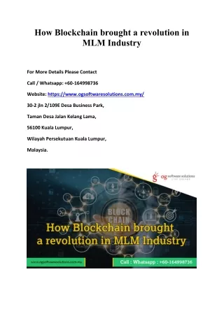 How Blockchain brought a revolution in MLM Industry