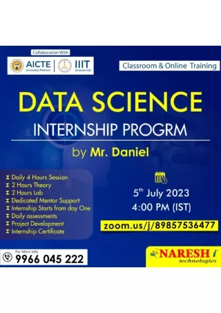 Best Internship program for Data science in India 2023