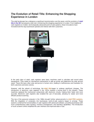 The Evolution of Retail Tills Enhancing the Shopping Experience in London