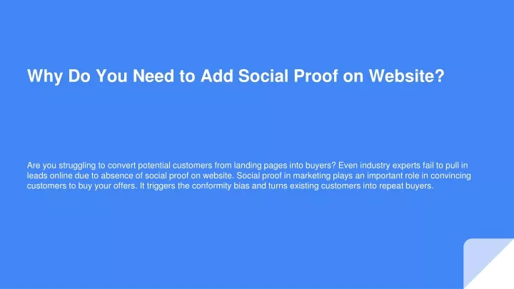 why do you need to add social proof on website