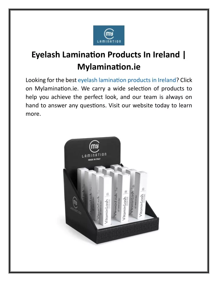 eyelash lamination products in ireland