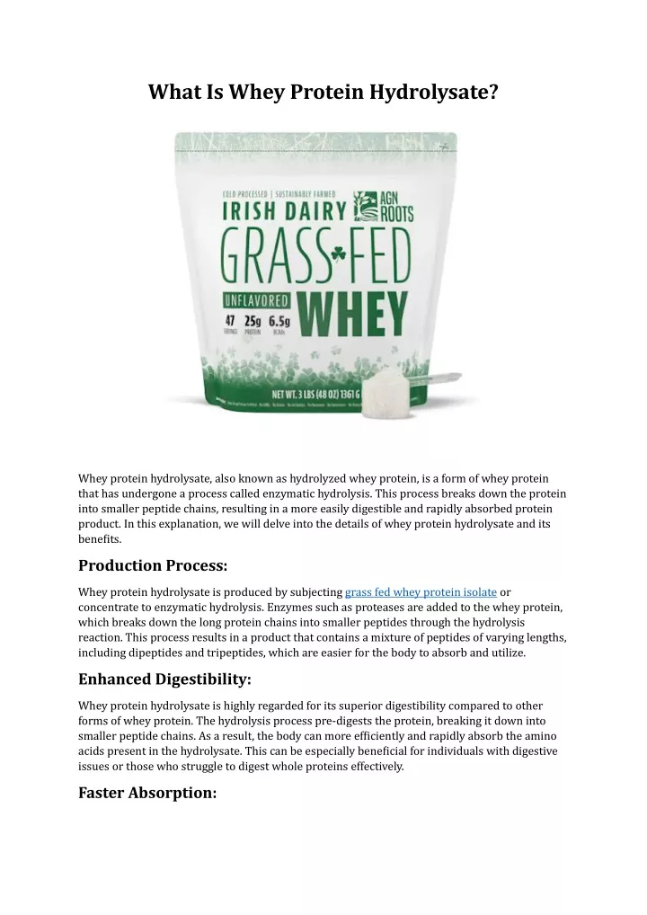 what is whey protein hydrolysate