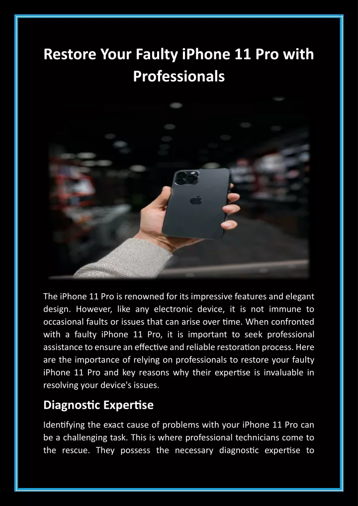 restore your faulty iphone 11 pro with