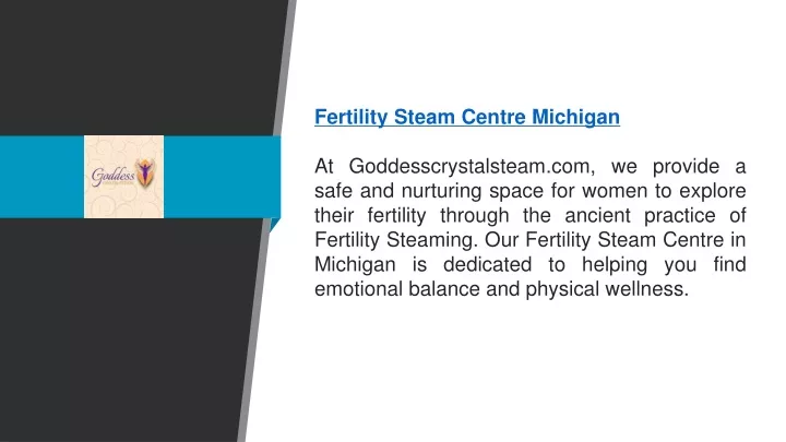 fertility steam centre michigan